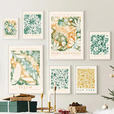 Grüne Blätter Herbarium Leinwand Poster